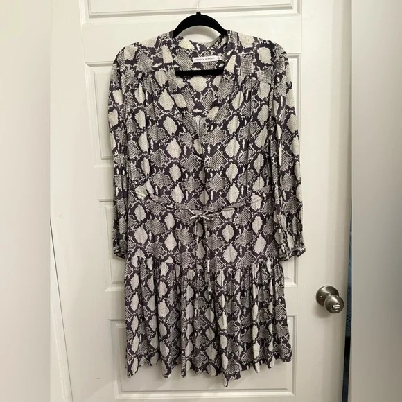 Rebecca Minkoff Snakeskin Print Long Sleeve Dress - Picture 1 of 4